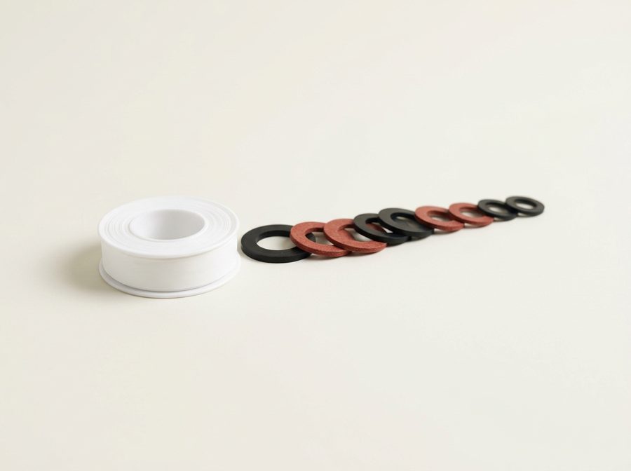Rouleau de ruban PTFE blanc et joints de plomberie de plusieurs diamètres