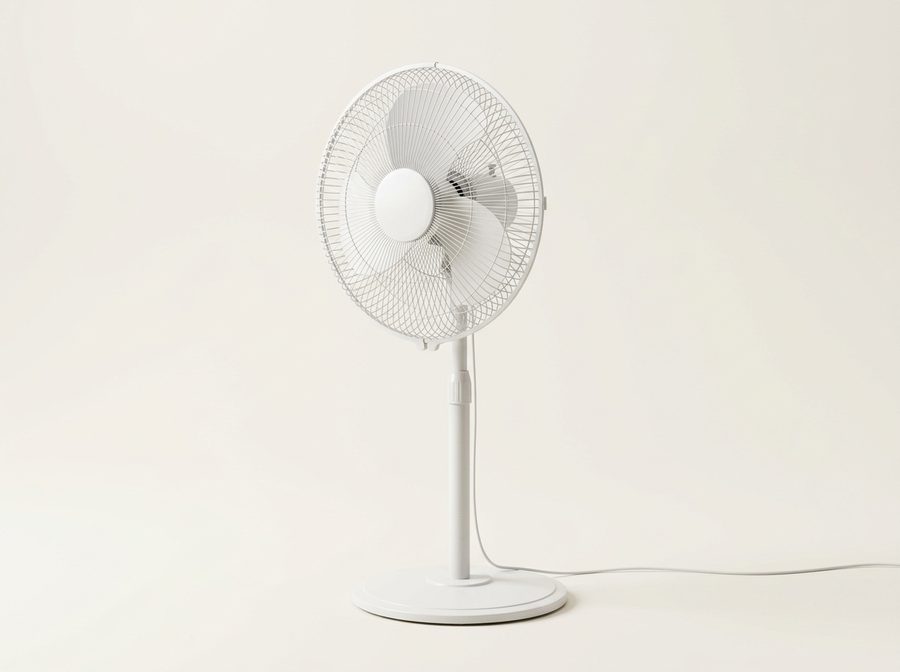 Ventilateur sur pied blanc